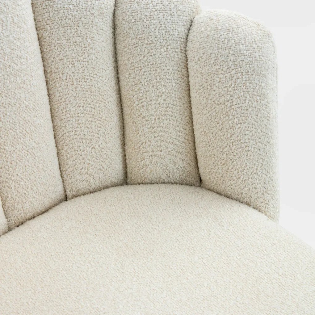 Krzesło LUXE w tkaninie Bouclé Ecru HOMLA