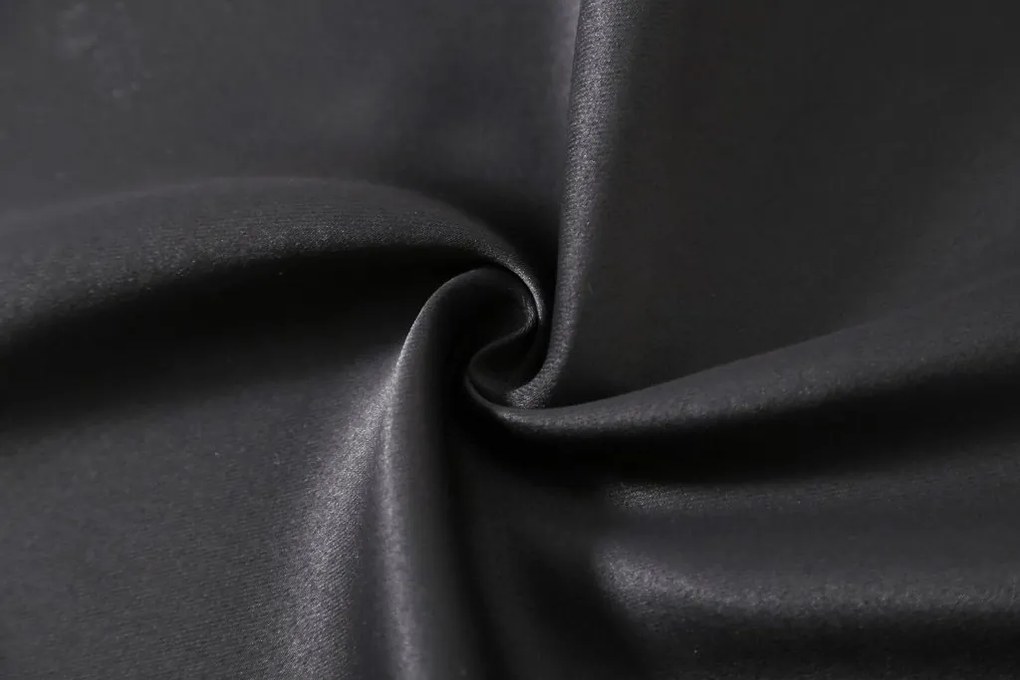 Zasłona OXFORD LIGHT 140x250 cm, czarna Zawieszanie: Taśma z wiązaniami