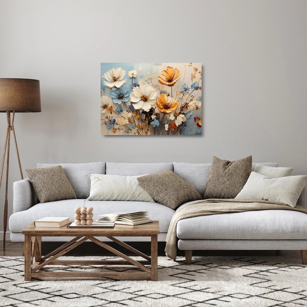 Obraz na szkle - Bukiety, malarstwo (70x50 cm)