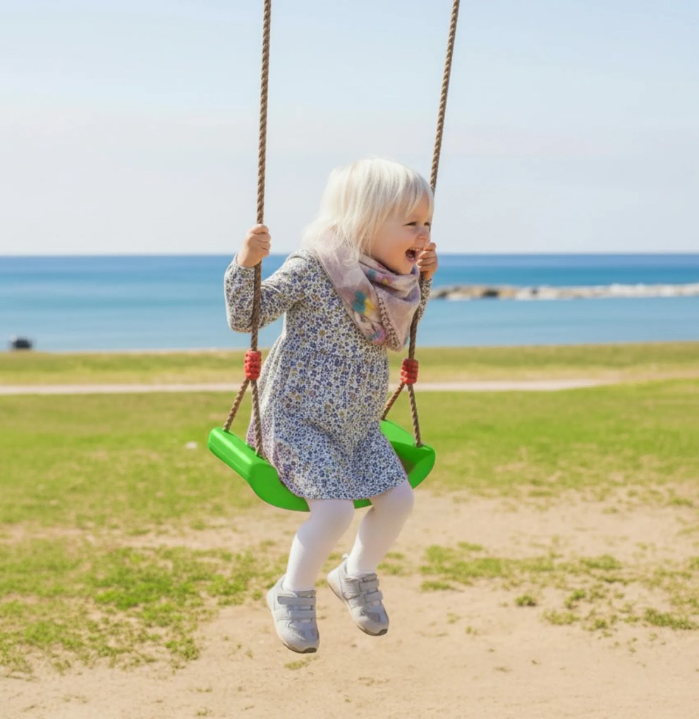 Huśtawka ogrodowa dla dzieci plastikowa ZOYA zielona