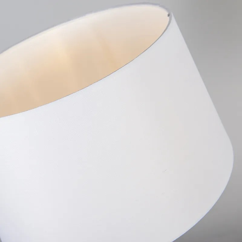 Lampa stołowa miedziana z białym kloszem 35 cm regulowana - Parte Nowoczesny Oswietlenie wewnetrzne
