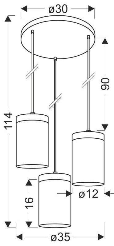 Czarno-naturalna lampa wisząca ze szklanym kloszem ø 12 cm Wels – Candellux Lighting