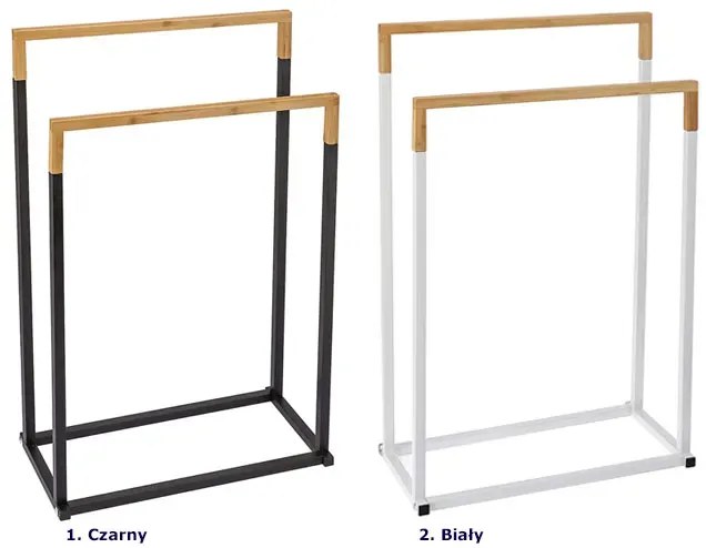 Czarny dwuramienny stojak na ręczniki N2-F42