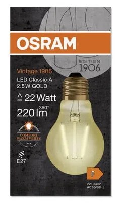 Żarówka LED z ciepłym światłem z gwintem E27, 2,5 W – Candellux Lighting