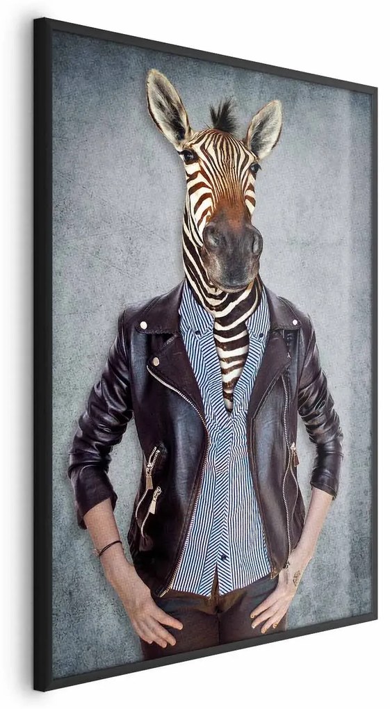Plakat Zebra Ewa 29,7x42 cm z ramą czarną bez marginesu ARTGEIST B