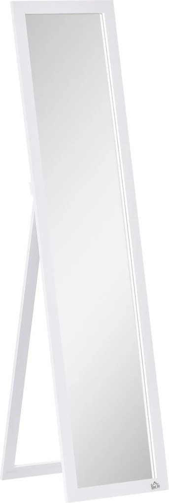 Pełnowymiarowe lustro HOMCOM, wolnostojące, montowane na ścianie, rama MDF, 37 x 37 x 154 cm, Białe