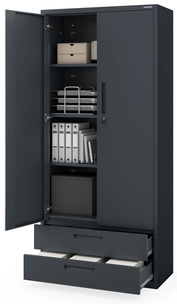 Megan Antracytowy - szuflada podwójna 195 cm