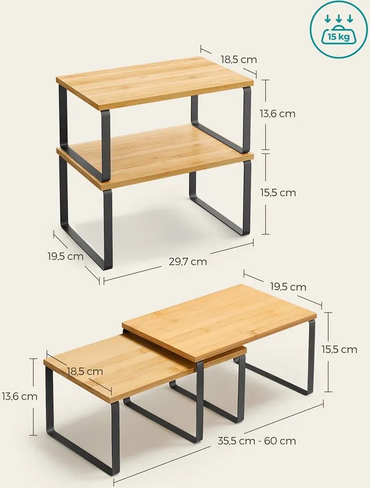 Zestaw 2 Półek Kuchennych W Stylu Loft A7-R60