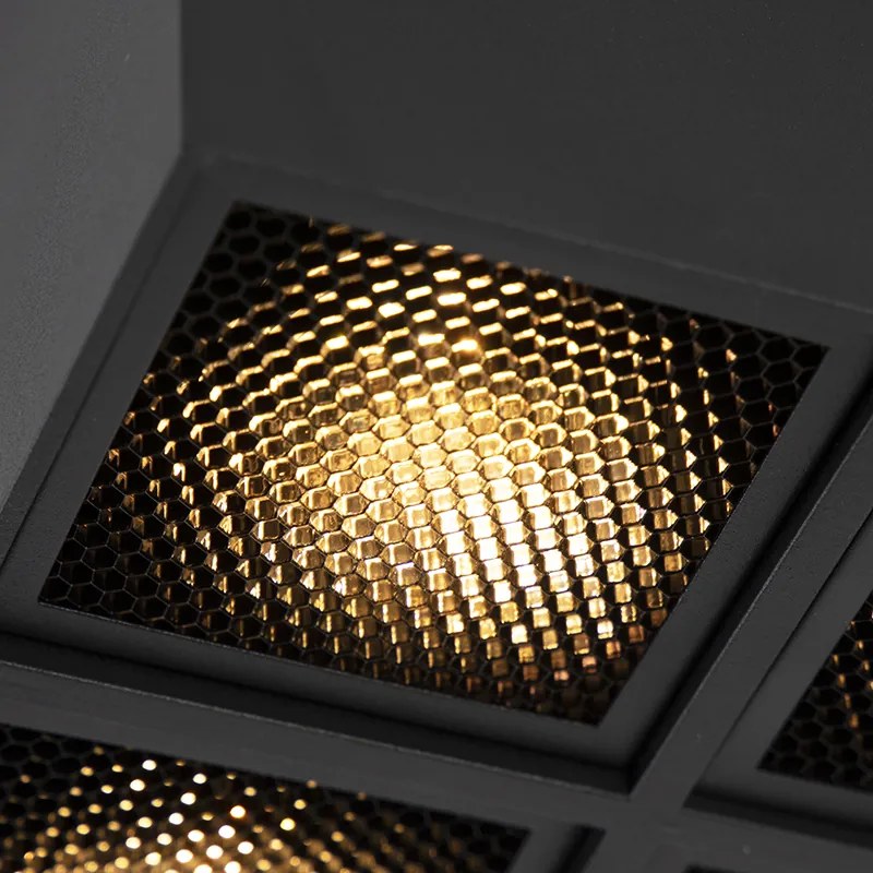 Designerski reflektor czarny 4-światłowy - Qubo HoneyDesignerski Oswietlenie wewnetrzne