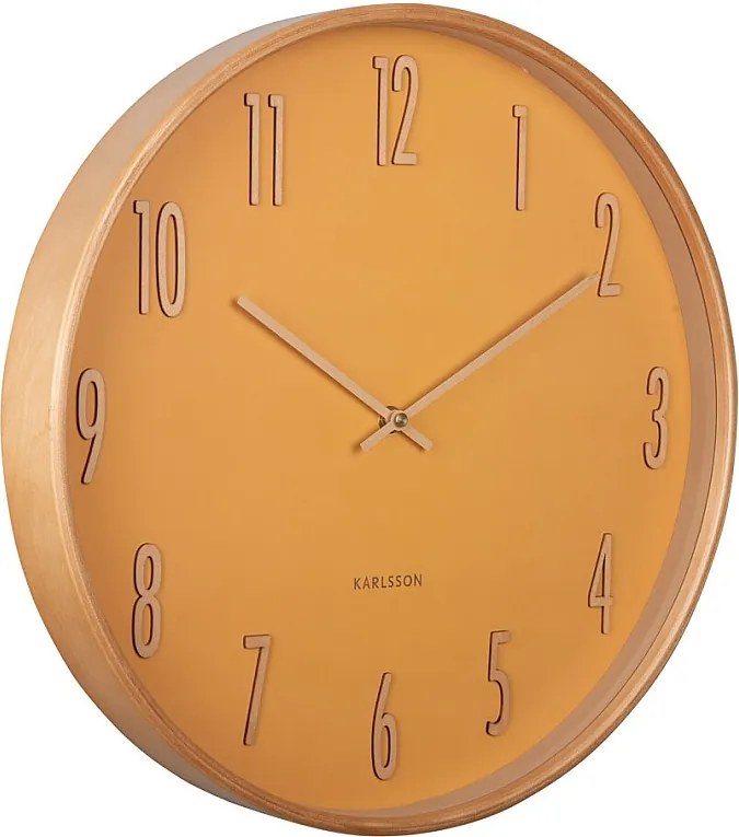 Zegar ścienny Gracil - Ochra żółta - Ø40cm