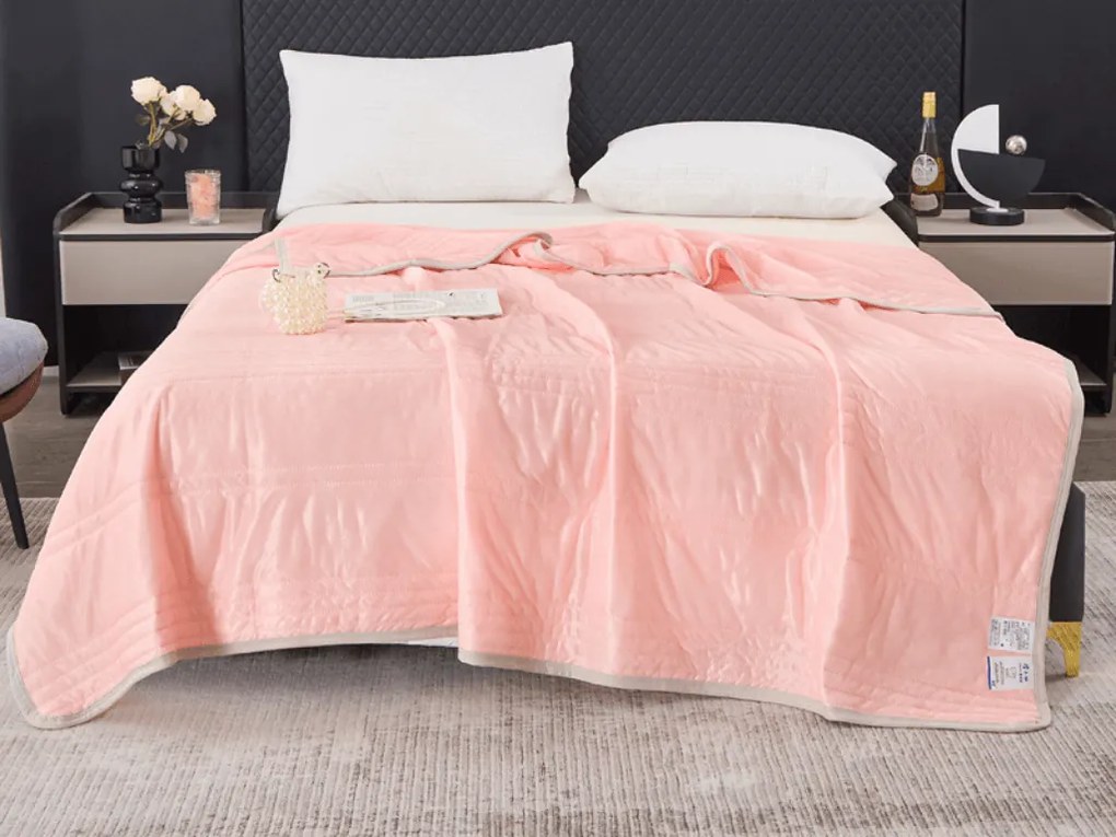 Chłodząca letnia kołdra CELIA, łososiowa Rozmiar: 200 x 220 cm