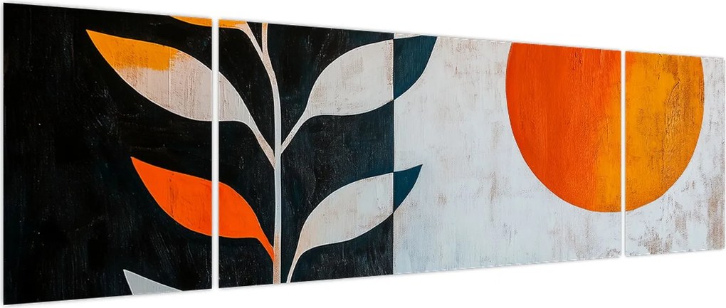 Obraz - Abstrakcja rośliny i słońca (170x50 cm)