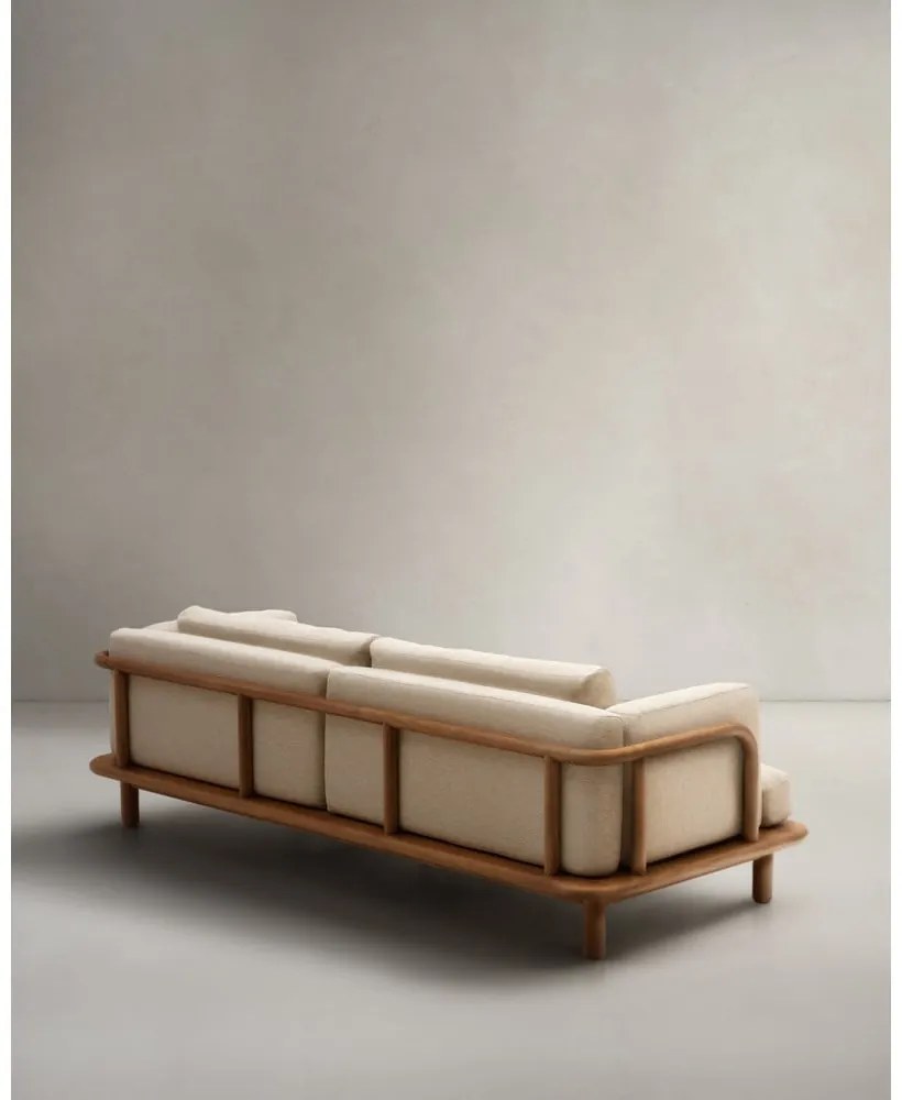 Beżowa sofa ogrodowa z litego drewna tekowego Turqueta – Kave Home