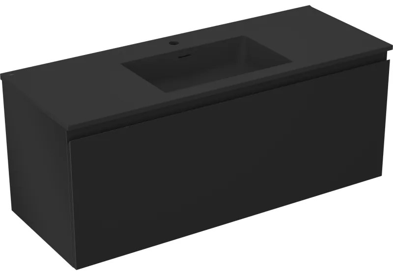 Mexen Orio szafka łazienkowa 120 cm z umywalką Otis, 1 szuflada, czarna mat - 91A10-12047-1-BF71-W18M71