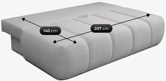 Sofa z Funkcją Spania SARIA Szara Boucle Nowoczesna