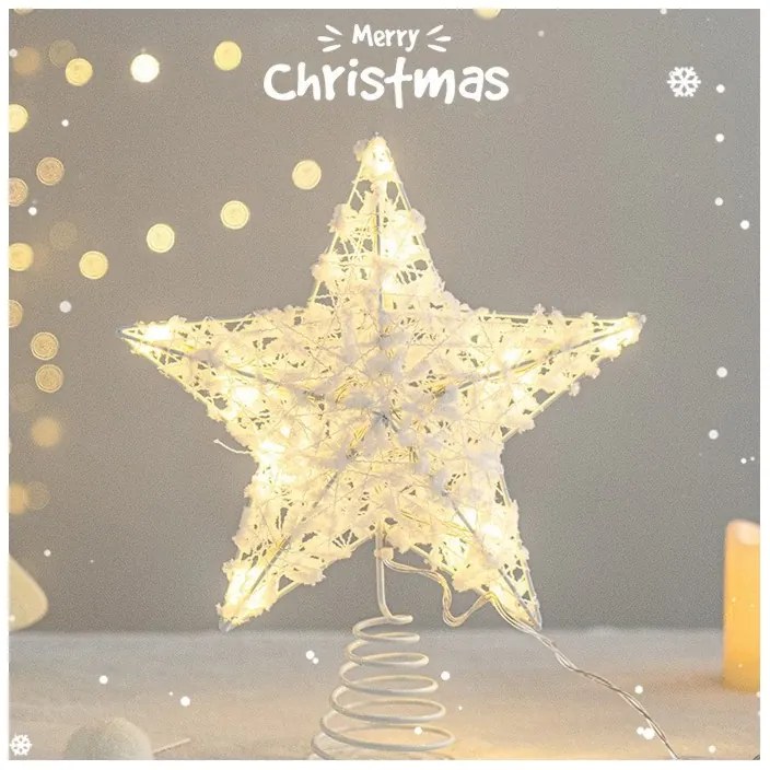 LED świetlna gwiazda na choinkę WHITE STAR 25 cm, biała