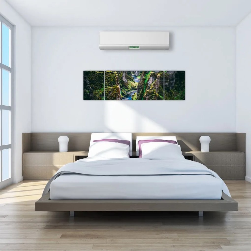 Obraz - Rzeka w skalistej dolinie (170x50 cm)