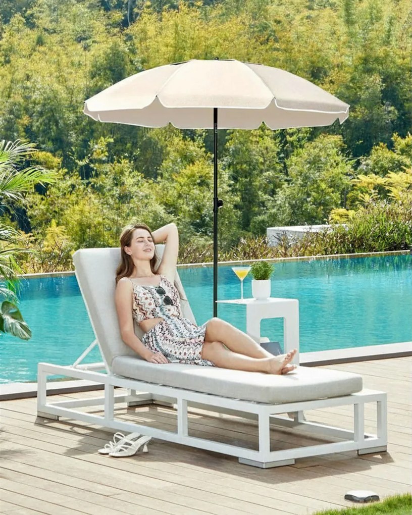 Parasol SOLARA, Ø200 cm, beżowa SongmicsHome