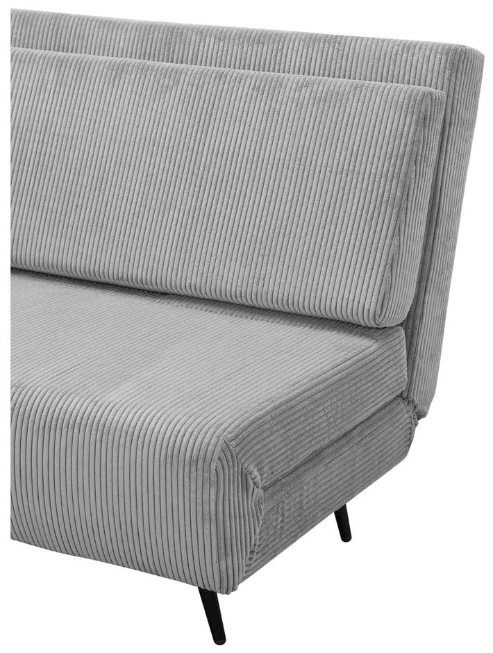 Jasnoszara sztruksowa rozkładana sofa 140 cm Mallory – Støraa