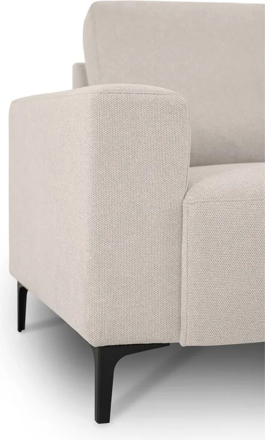 Beżowy narożnik z tkaniny szenilowej (prawostronny/z szezlongiem) Fabian – Scandic