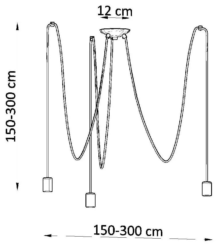 Czarna lampa wisząca 300x300 cm Spider – Sollux