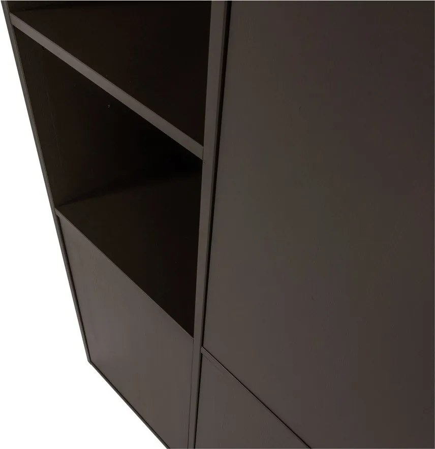 Ciemnobrązowa szafka modułowa z litego drewna sosnowego 108x215 cm Meggy – WOOOD