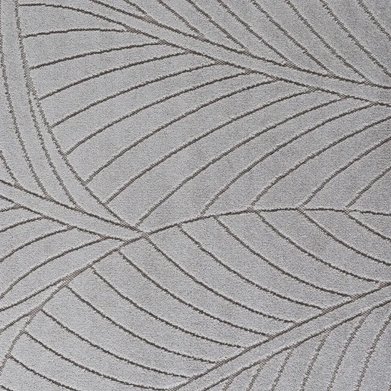 Dywan uniwersalny Nova 3D Motyw Roślinny szary koło 160 cm x 160 cm