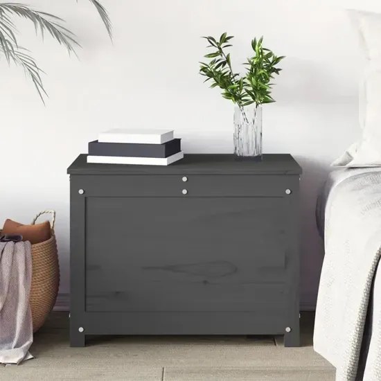 Szara klasyczna skrzynia na pościel H9-T97