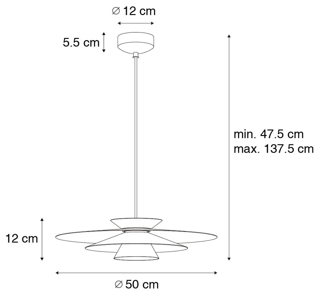 Designerska lampa wisząca czarna w komplecie z LED 3-stopniowy ściemniacz - PaulineDesignerski Oswietlenie wewnetrzne