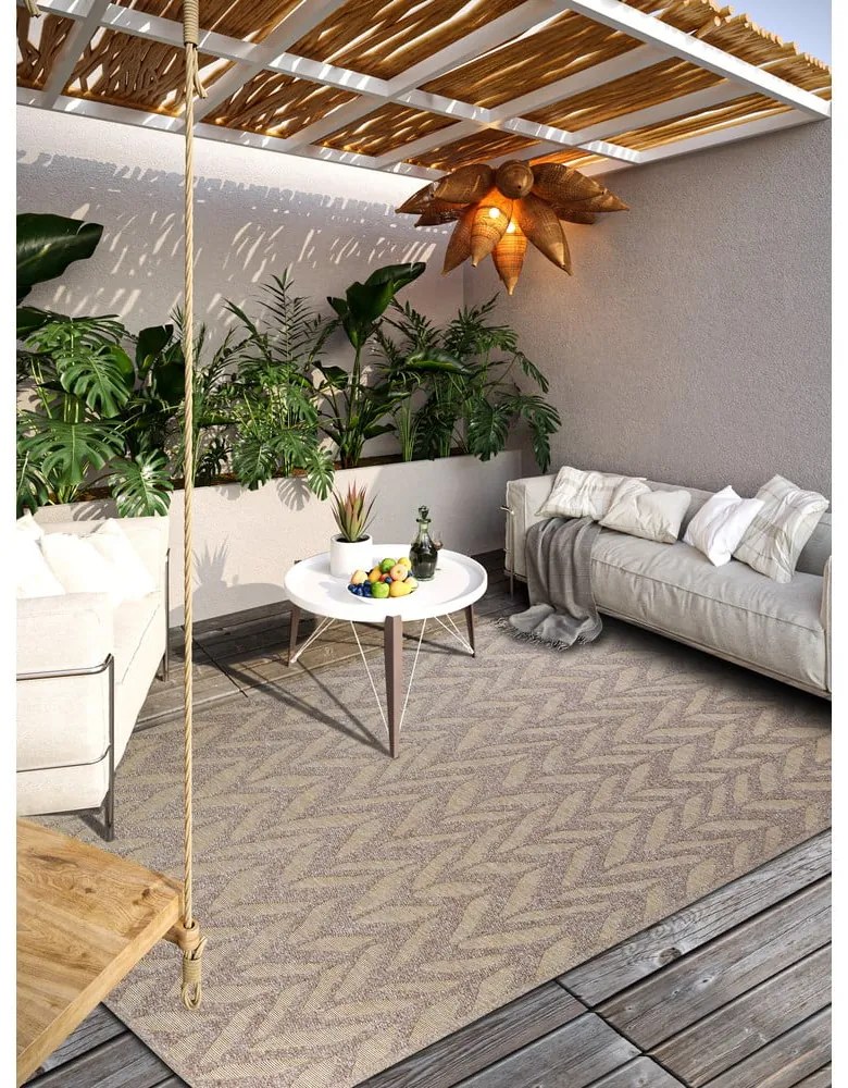 Beżowy dywan odpowiedni na zewnątrz z włókien z recyklingu 200x290 cm Georgette – Villeroy&Boch