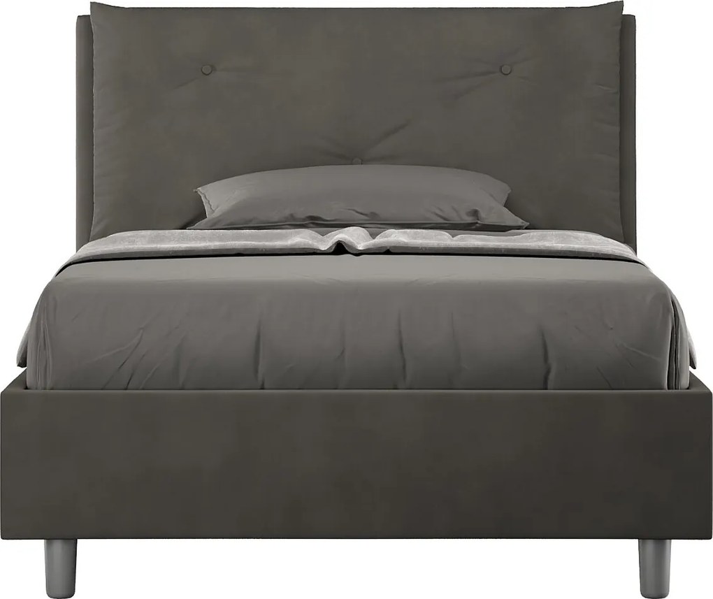 Łóżko bez stelaża tapicerowane 120x190 microfibra szary Appia Large