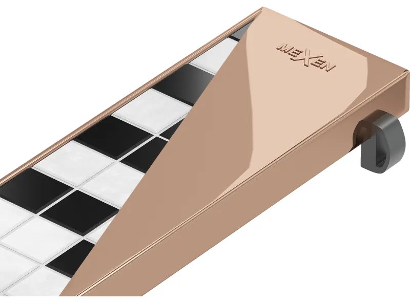 Mexen Flat M13 maskownica 2w1 do odpływu liniowego 60 cm, różowe złoto - 1619060