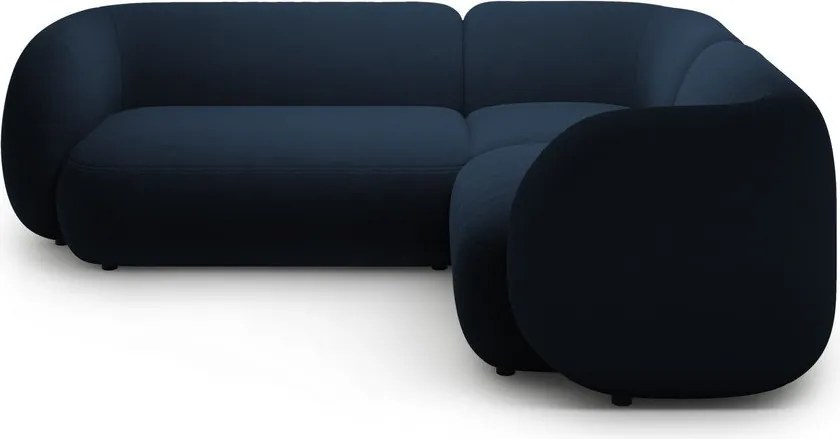 Niebieski aksamitny narożnik (prawostronny/w kształcie litery L) Kate – Micadoni