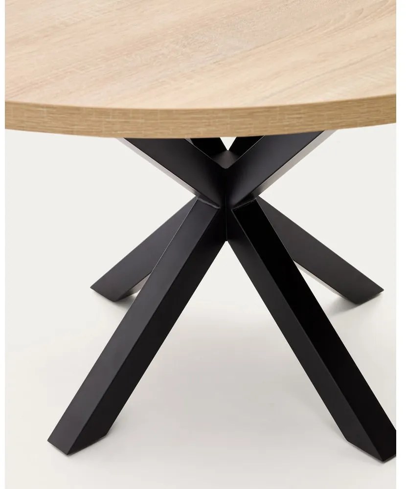 Czarno-naturalny okrągły stół ø 120 cm Argo – Kave Home