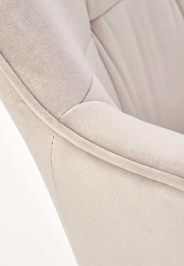 Beżowe designerskie krzesło kubełkowe L6-C64