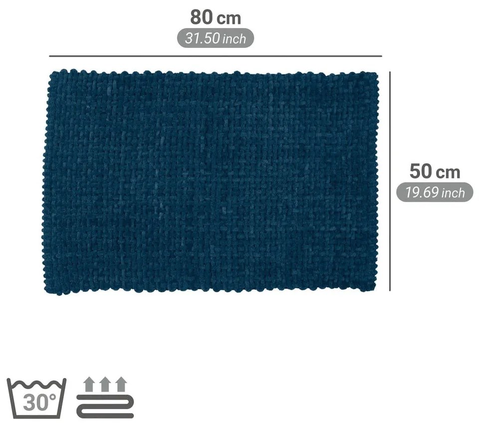 Ciemnoniebieski tekstylny dywanik łazienkowy 50x80 cm Covelo – Wenko