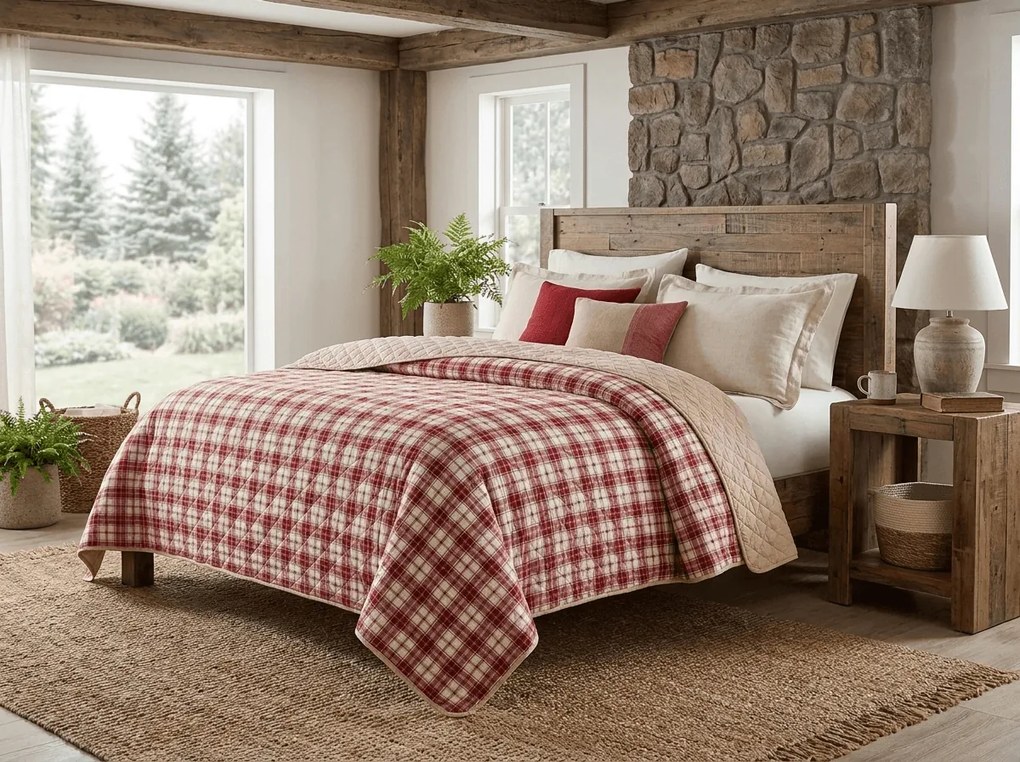 Narzuta na łóżko TARTAN HEART, kolorowa Rozmiar: 220 x 240 cm
