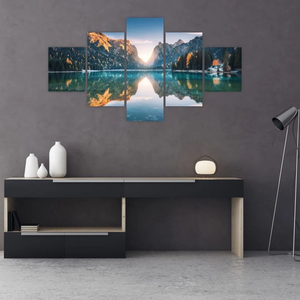 Obraz - Górskie jezioro (125x70 cm)