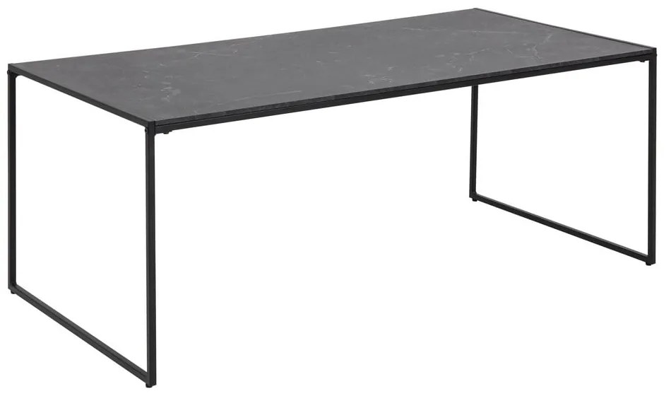 Stolik z blatem w dekorze marmuru w kolorze matowej czerni 60x120 cm Infinity – Actona