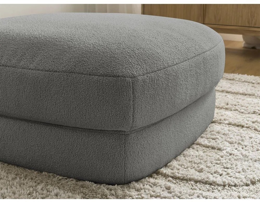 Ciemnoszary podnóżek z materiału bouclé Leonore – Bobochic Paris