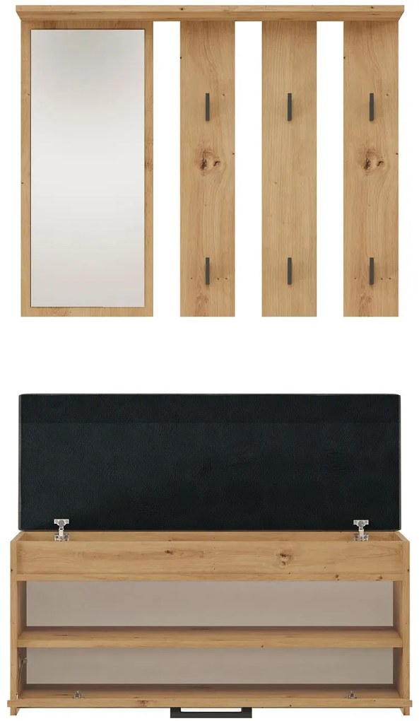 Zestaw mebli do przedpokoju dąb artisan - Wenezi 3X