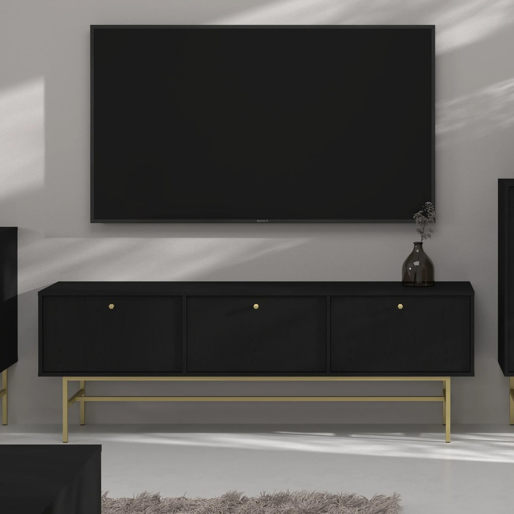 Szafka RTV stojąca TORINO 180 cm do Salonu pod Telewizor - Grafit