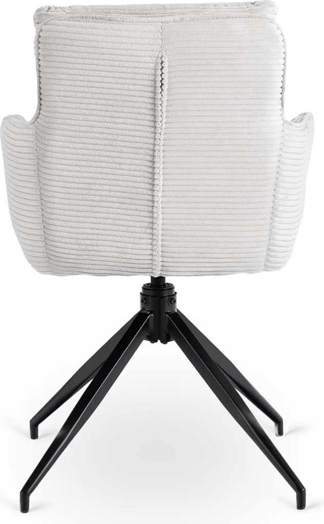 Krzesło Tapicerowane Obrotowe do Salonu AKITA Szare Sztruksowe Nowoczesne