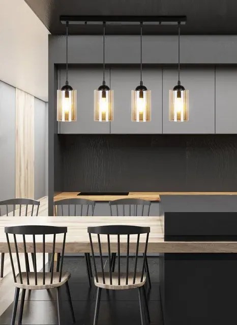 Industrialna lampa wisząca z ozdobnymi kloszami - V140 L6-L15