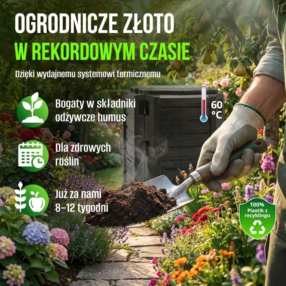 Kompostownik ogrodowy - Compogreen 800 l czarny Prosperplast
