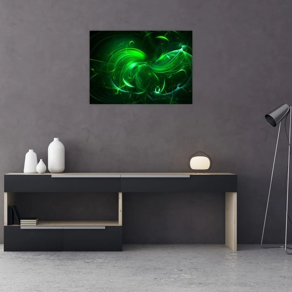 Obraz - zielona abstrakcja (70x50 cm)