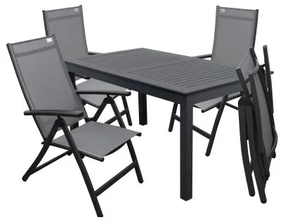 EXPERT ACTIVE szary - zestaw ogrodowy aluminiowy 4+1