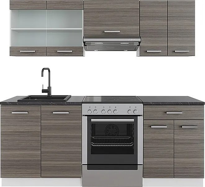 Aneks kuchenny szlachetny szary/biały 200x60x81.6 r-line