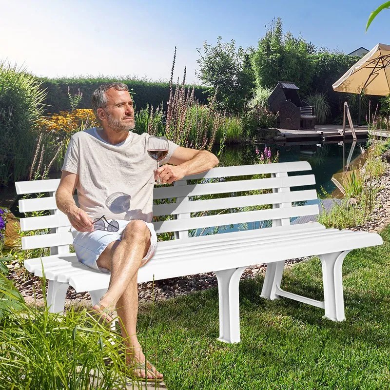 Ławka ogrodowa ORCHIDEA, 145x49x74cm, biała I.P.A.E-Progarden