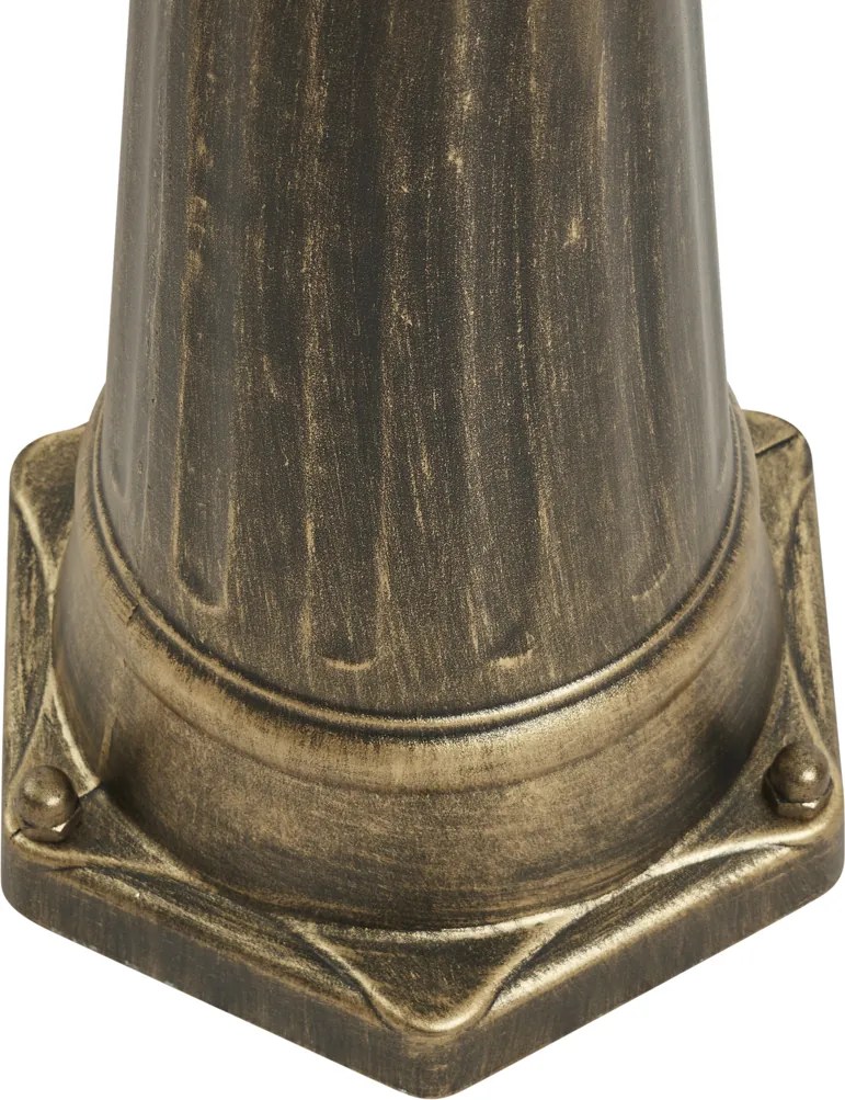 Klasyczny lampion zewnętrzny antyczne złoto z przezroczystym szkłem 198 cm IP44 - London